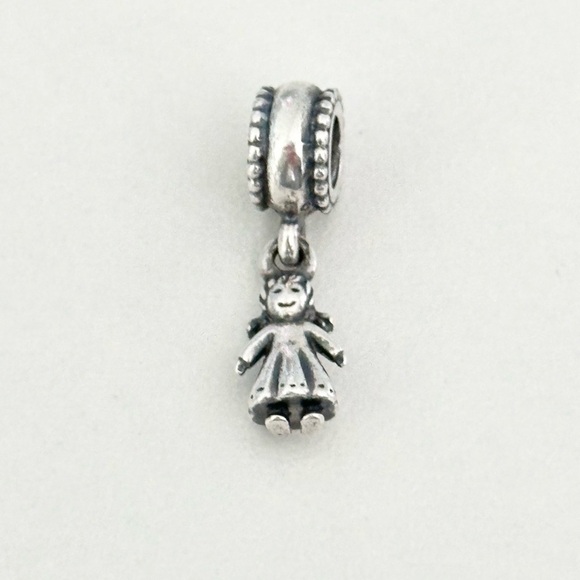 Pandora Little Girl With Pigtails Child Kid Rare Retired Bead Dangle Charm - Picture 2 of 8